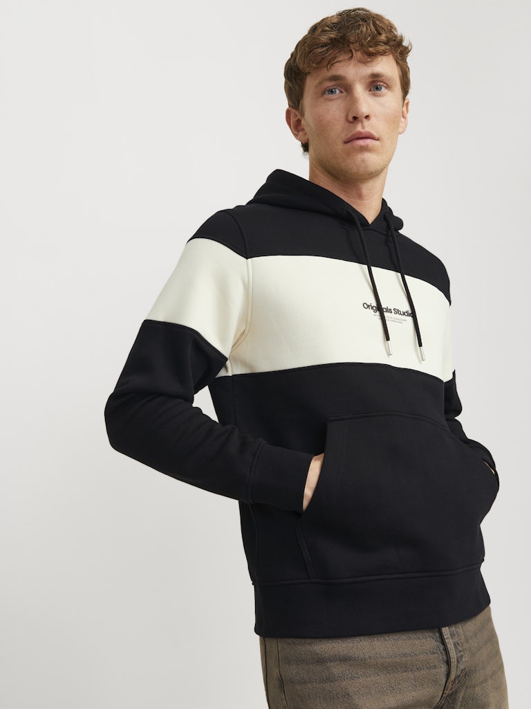 Vesterbro Black Block Sweat Hoodie-Close up view