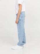 Jack Jones Youths Chris Junior 855 Relaxed Fit Blue Jeans BLUE side view