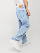 Jack Jones Youths Chris Junior 855 Relaxed Fit Blue Jeans BLUE back view