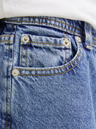 Jack Jones Youths Chris Junior 854 Relaxed Fit Blue Jeans BLUE flat front view