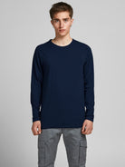 JACK & JONES Basic O-Neck Basic Long Sleeve Tee Navy side view