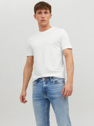 JACK & JONES Organic Basic Tee Short Sleeve O-Neck-White White front view