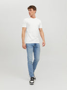 JACK & JONES Organic Basic Tee Short Sleeve O-Neck-White White model front view