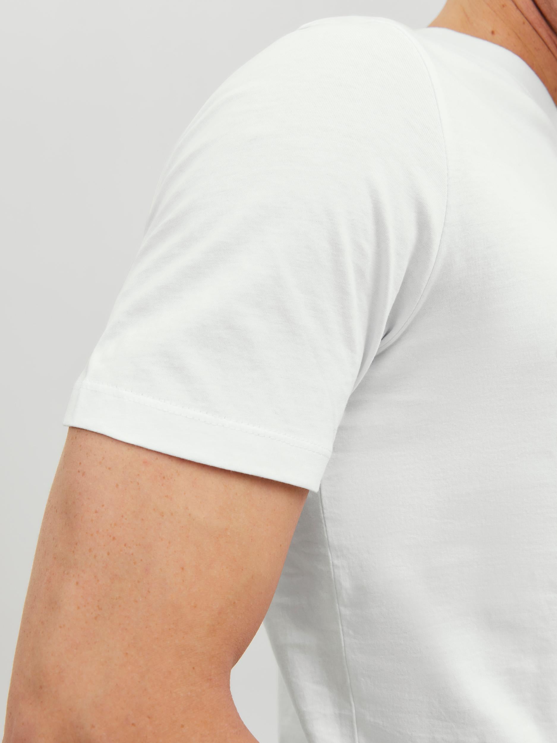 JACK & JONES Organic Basic Tee Short Sleeve O-Neck-White White back view