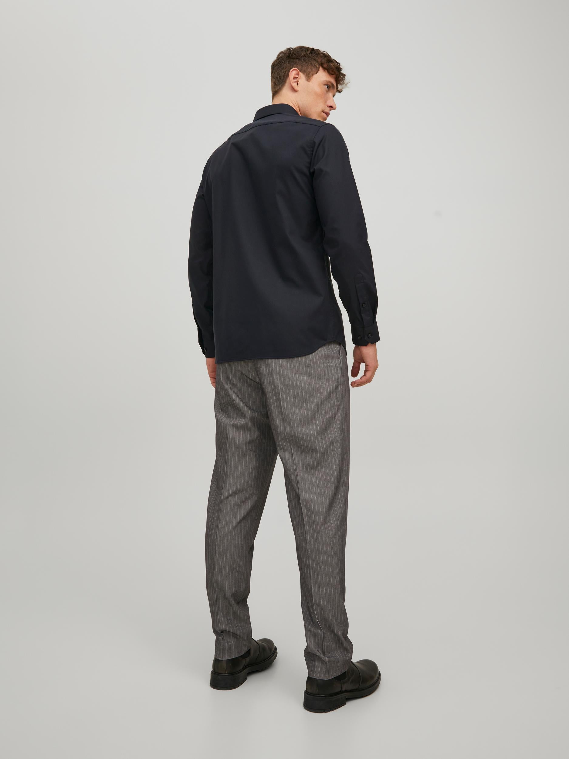 Men's Parker Black Shirt-Model Back View