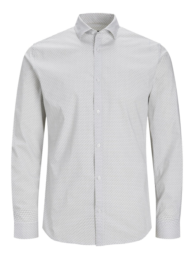 Men's Blackpool Stretch Shirt Long Sleeve-White-Front View