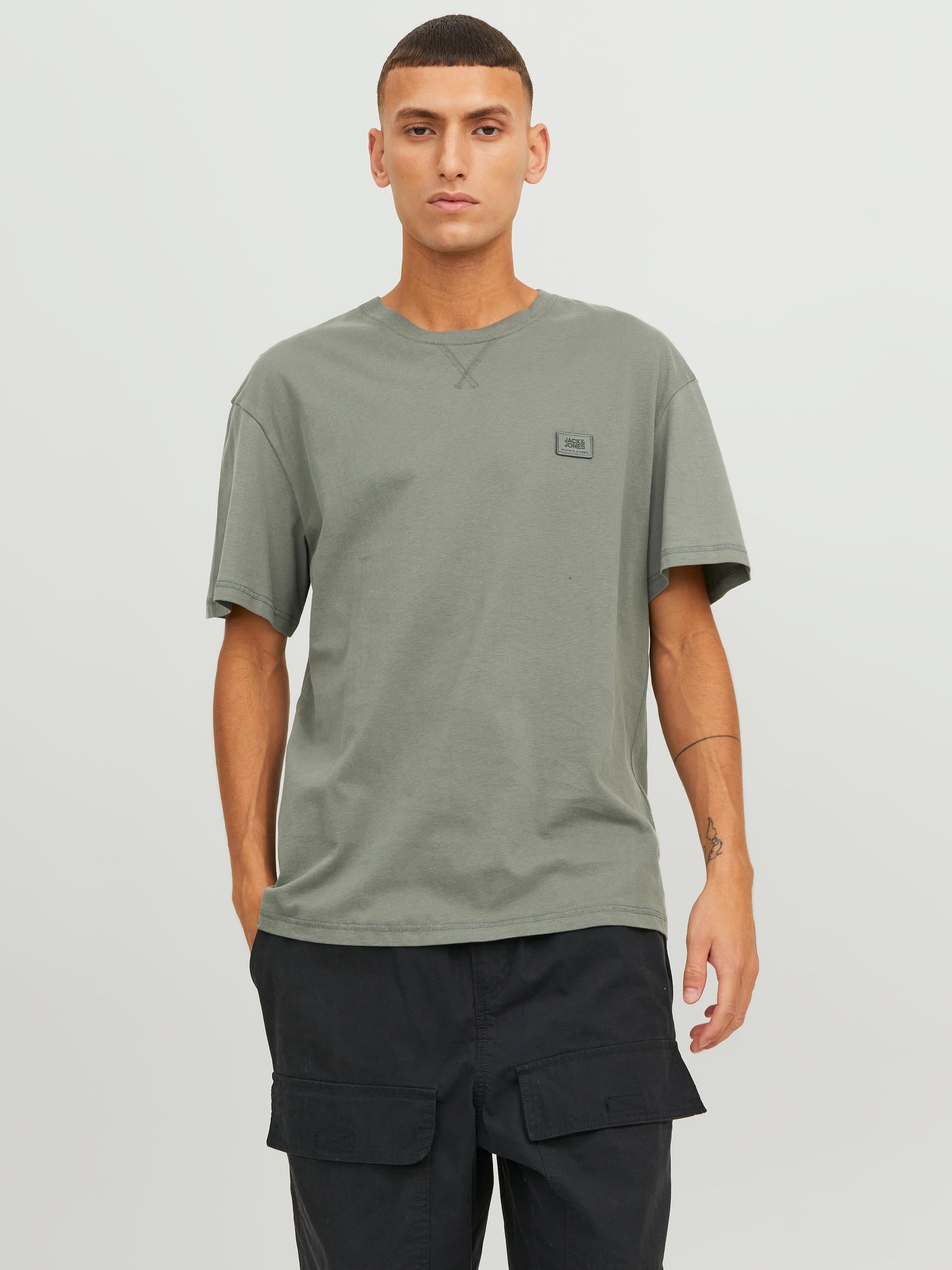 Classic Twill Crew Neck Tee-Agave Green
