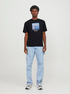JACK JONES ORIGINALS Vesterbro Picture Tee Short Sleeve Crew Neck-Black Moonbeam view 35