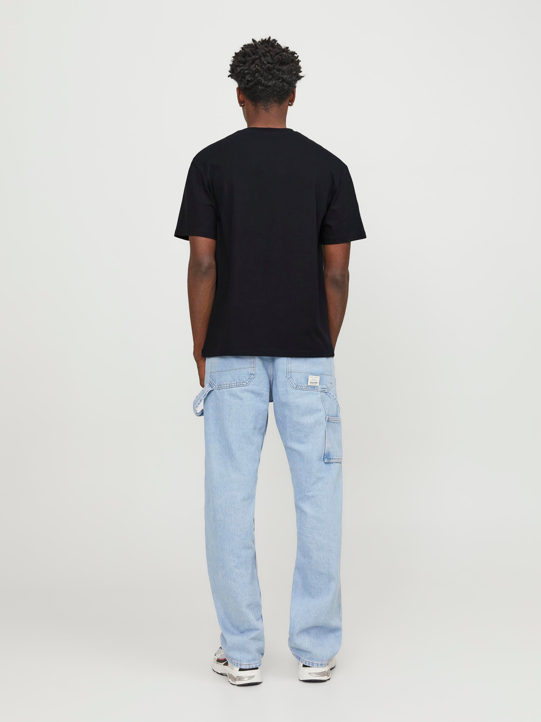JACK JONES ORIGINALS Vesterbro Picture Tee Short Sleeve Crew Neck-Black Bright White view 36