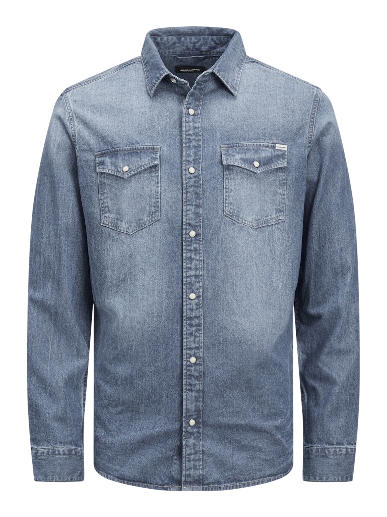 Men's Sheridan Medium Blue Denim Shirt-Front View
