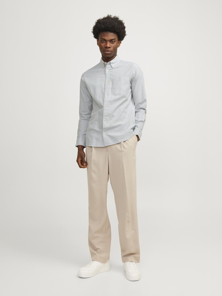 Brook Oxford Shirt Long Sleeve-Lily Pad-Full model view