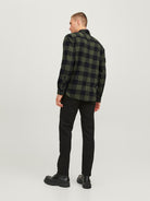 JACK & JONES Gingham Twill Dusty Olive Shirt Dusty Olive detail view