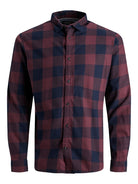 JACK & JONES Gingham Twill Port Royale Shirt Port Royale back view