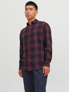 JACK & JONES Gingham Twill Port Royale Shirt Port Royale front view