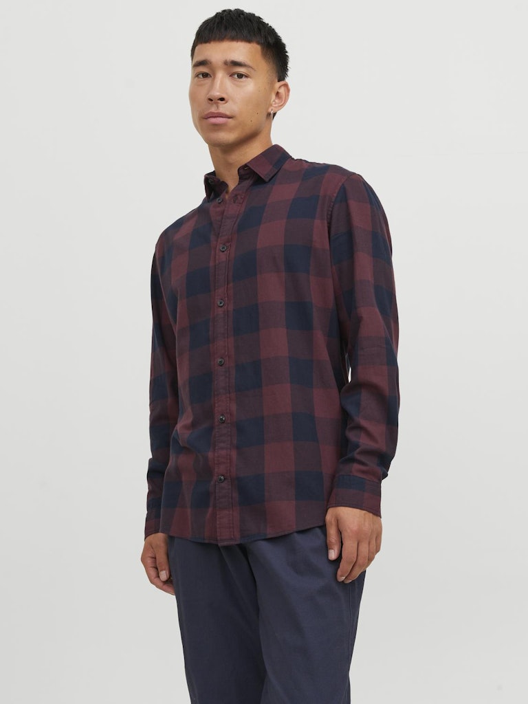 JACK & JONES Gingham Twill Port Royale Shirt Port Royale front view