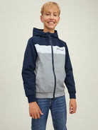 Jack Jones Youths Rush Blocking Hood Bomber Junior-Navy Blazer Navy Blazer front view