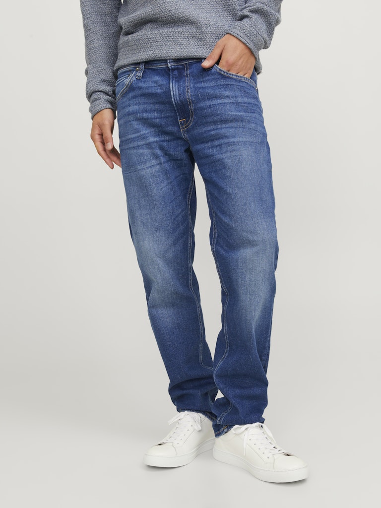 JACK & JONES Clark 378 Straight Leg Blue Denim Jeans BLUE DENIM front view