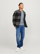 JACK & JONES Clark 378 Straight Leg Blue Denim Jeans BLUE DENIM back view