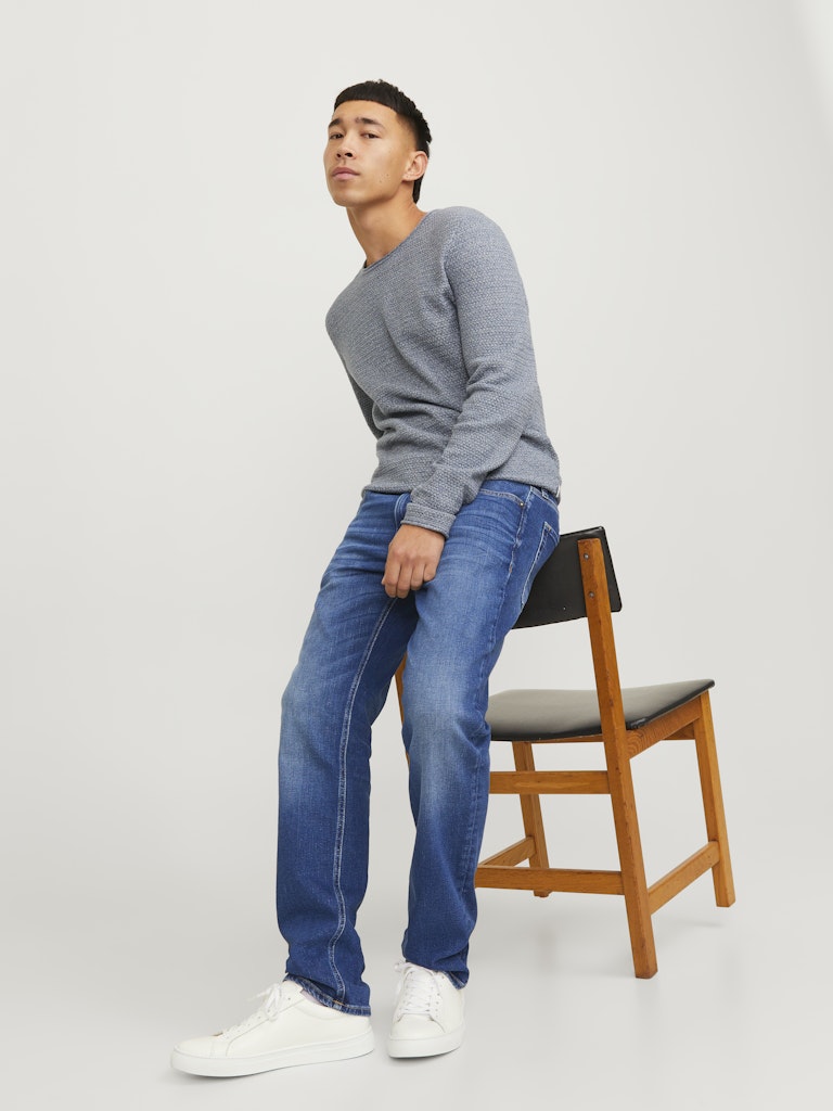 Clark 378 Straight Leg Blue Denim Jeans-Sitting own view