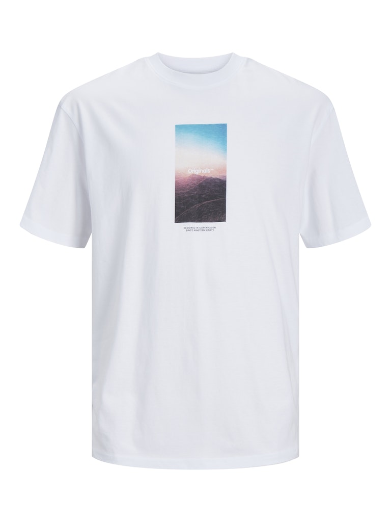 JACK JONES ORIGINALS Vesterbro Picture Tee Short Sleeve Crew Neck-Black Bright White view 28