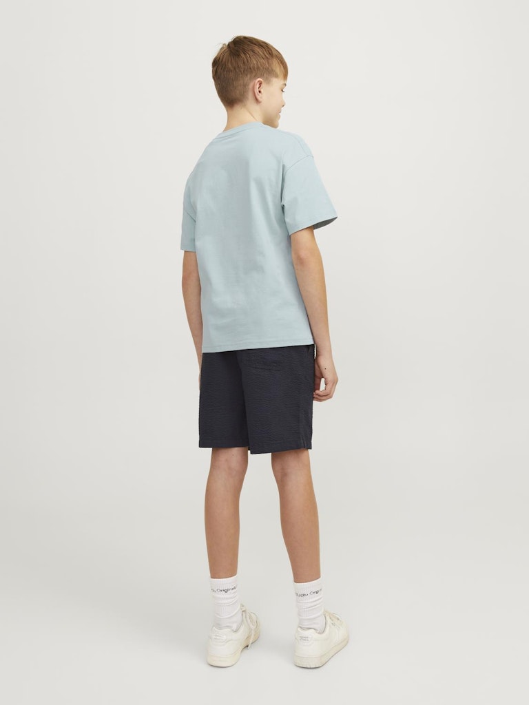 Boy's Vesterbro Tee Short Sleeve Crew Neck Junior-Gray Mist-Model Back View