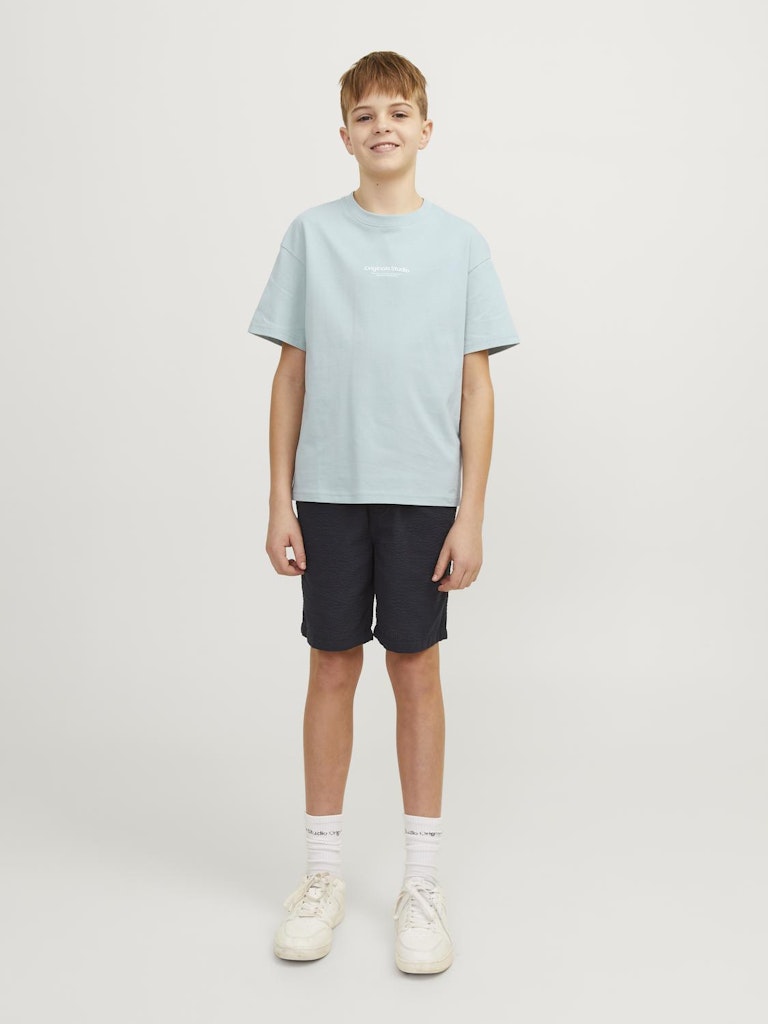 Boy's Vesterbro Tee Short Sleeve Crew Neck Junior-Gray Mist-Model Full Front View