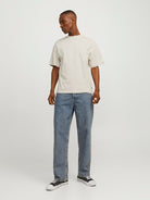 JACK & JONES Urban Edge Tee Short Sleeve O-Neck-Moonbeam Moonbeam model front view