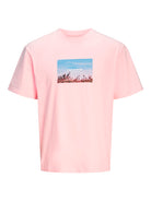 JACK JONES ORIGINALS Vesterbro Picture Tee Short Sleeve Crew Neck-Black Bright White close up view