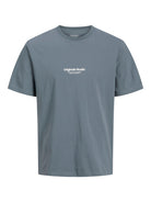 JACK JONES ORIGINALS Vesterbro Tee Short Sleeve Crew Neck-Stormy Weather Stormy Weather flat front view