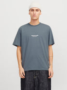 JACK JONES ORIGINALS Vesterbro Tee Short Sleeve Crew Neck-Stormy Weather Stormy Weather front view