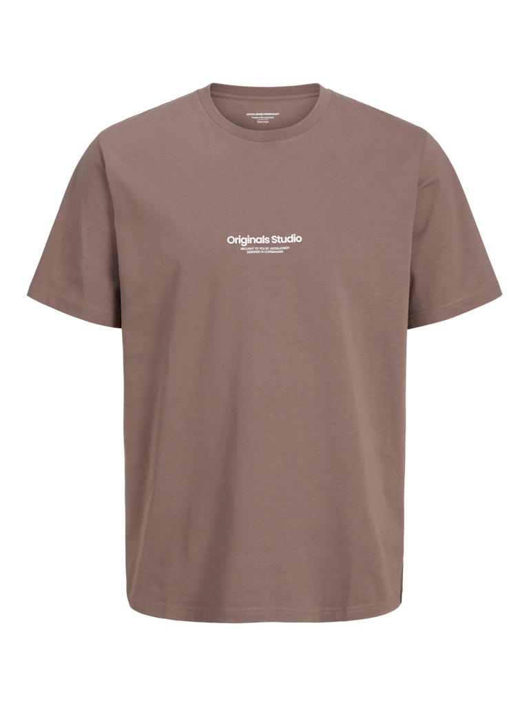 JACK JONES ORIGINALS Vesterbro Tee Short Sleeve Crew Neck-Deep Taupe Deep Taupe side view
