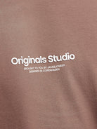 JACK JONES ORIGINALS Vesterbro Tee Short Sleeve Crew Neck-Deep Taupe Deep Taupe back view