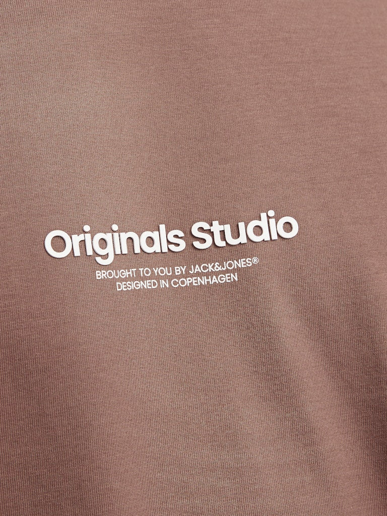 JACK JONES ORIGINALS Vesterbro Tee Short Sleeve Crew Neck-Deep Taupe Deep Taupe back view
