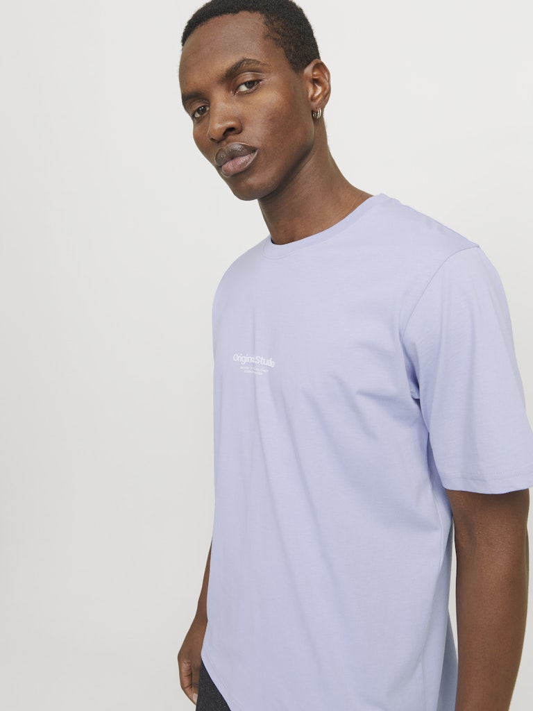 JACK JONES ORIGINALS Vesterbro Tee Short Sleeve Crew Neck-Cosmic Sky Cosmic Sky back view