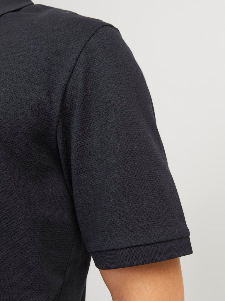 Men's Mac Zip Short Sleeve Polo-Dark Navy-Sleeve View