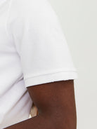 JACK & JONES Mac Zip Short Sleeve Polo-White White back view
