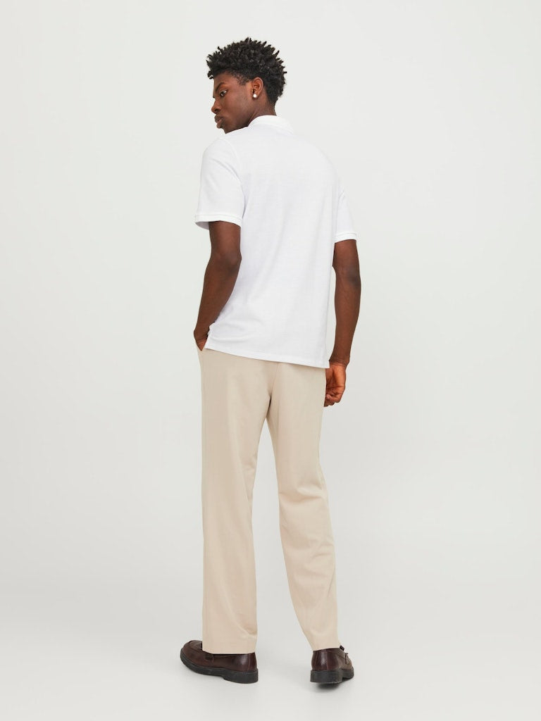 JACK & JONES Mac Zip Short Sleeve Polo-White White detail view