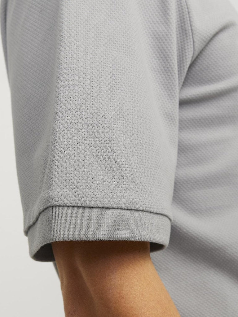 Men's Mac Zip Short Sleeve Polo-Ultimate Grey-Sleeve View