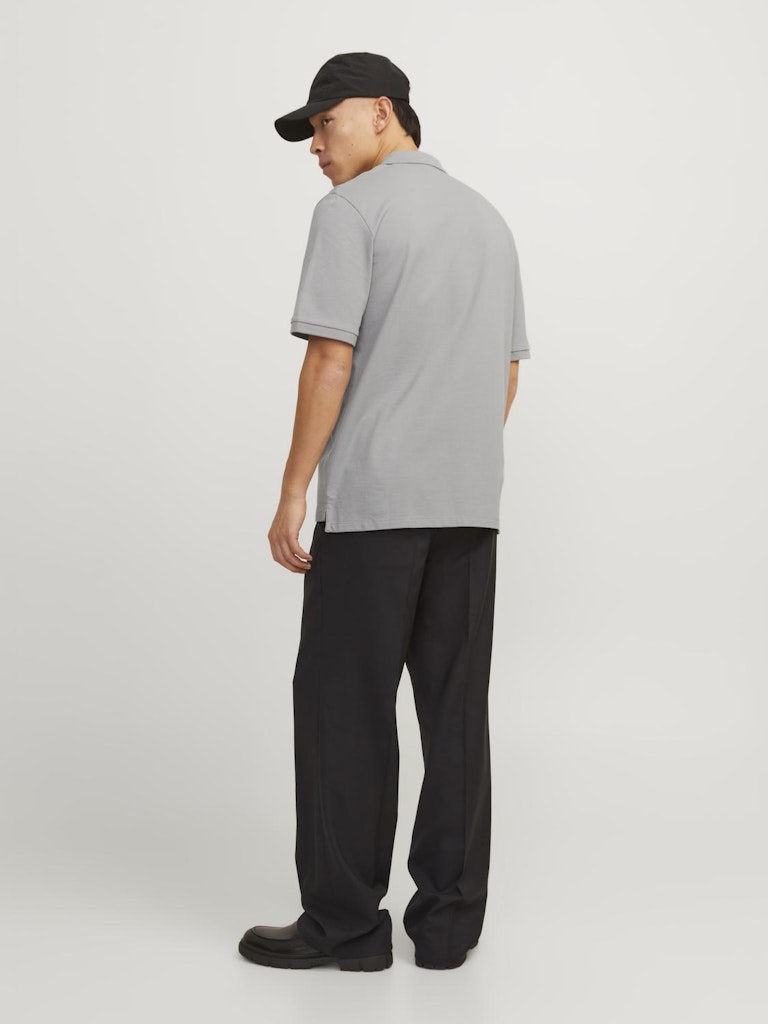 Men's Mac Zip Short Sleeve Polo-Ultimate Grey-Model Back VIew