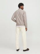 Back view of the Jack and Jones Summer Linen Crockery bomber jacket on model