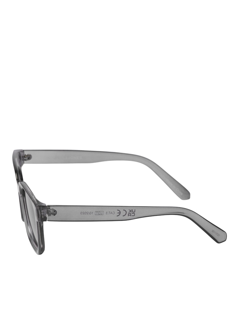 Gray sunglasses on a white background
