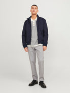 JACK JONES PREMIUM Blurudy Harrington Jacket-Night Sky Night Sky model front view