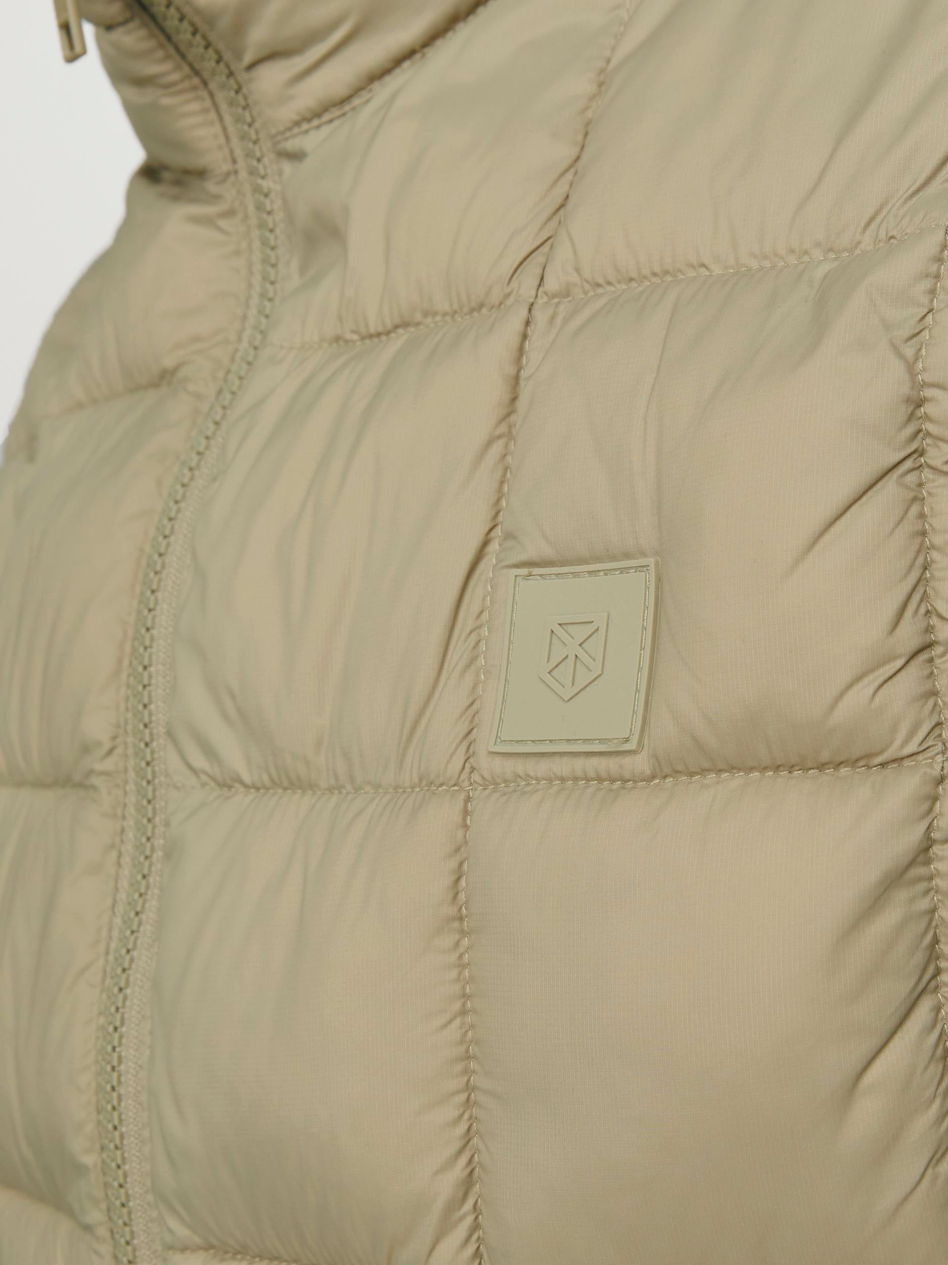 Men's Moon Quilted Bodywarmer-Aloe-Close Up View