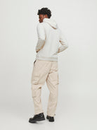 JACK JONES CORE Map Logo Sweat Hood-Moonbeam Moonbeam detail view