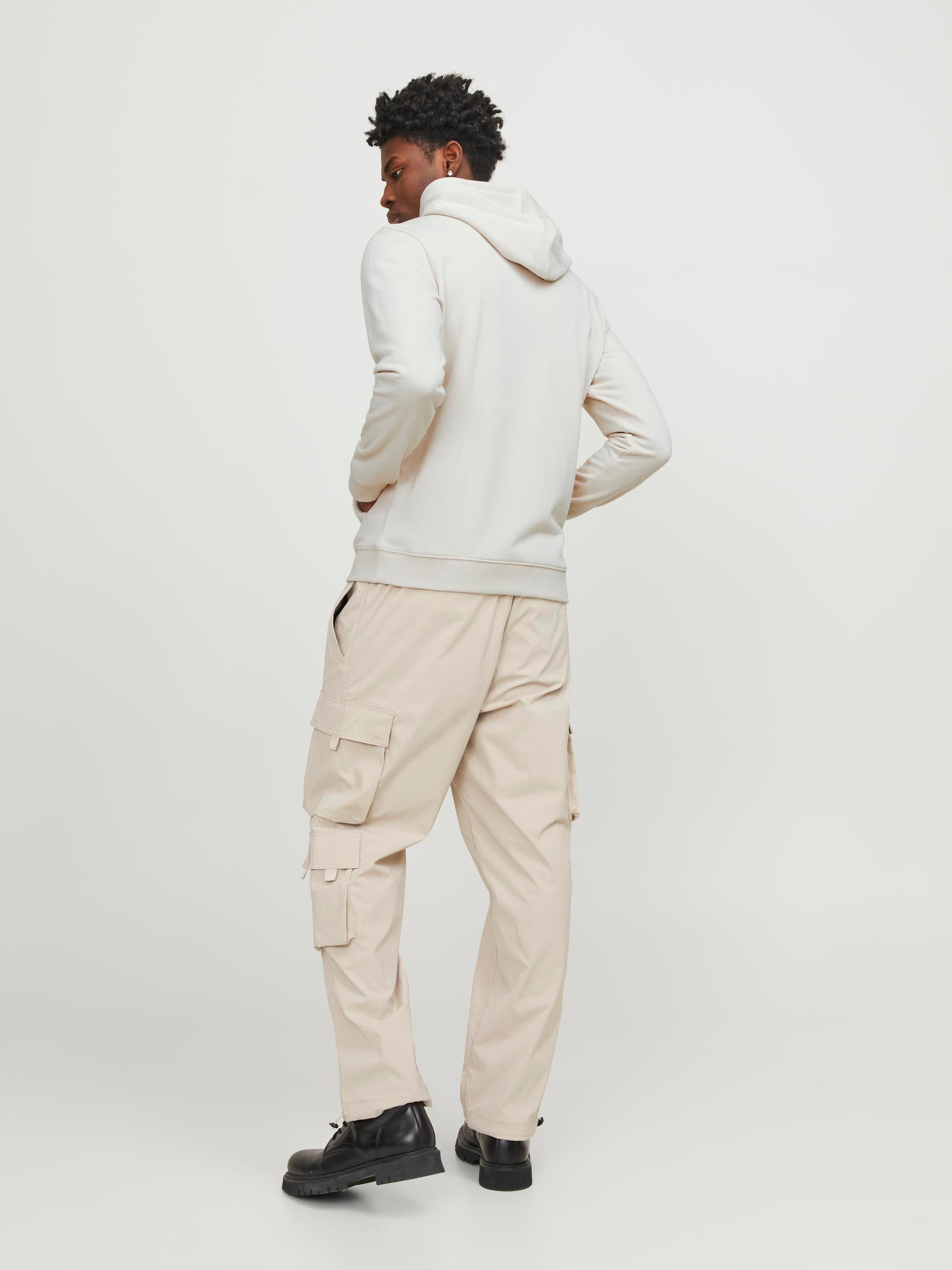 JACK JONES CORE Map Logo Sweat Hood-Moonbeam Moonbeam detail view
