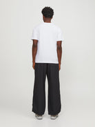 Men's Map Logo Tee Short Sleeve Crew Neck-White-Model Back View