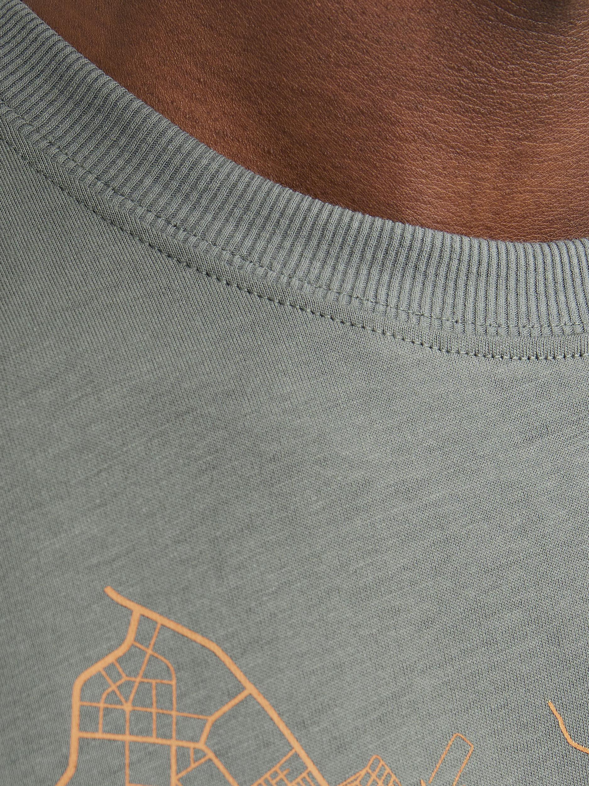 Men's Map Logo Tee Short Sleeve Crew Neck-Agave Green-Neck View