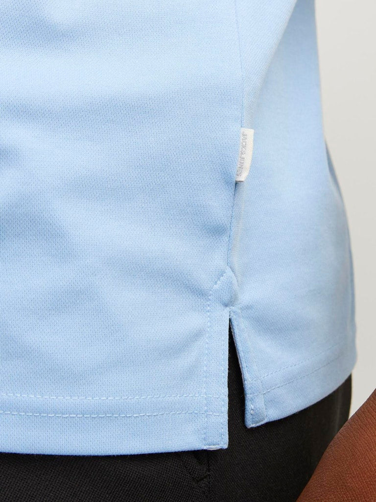 Rodney Short Sleeve Sky Blue Polo Shirt-Fabric view