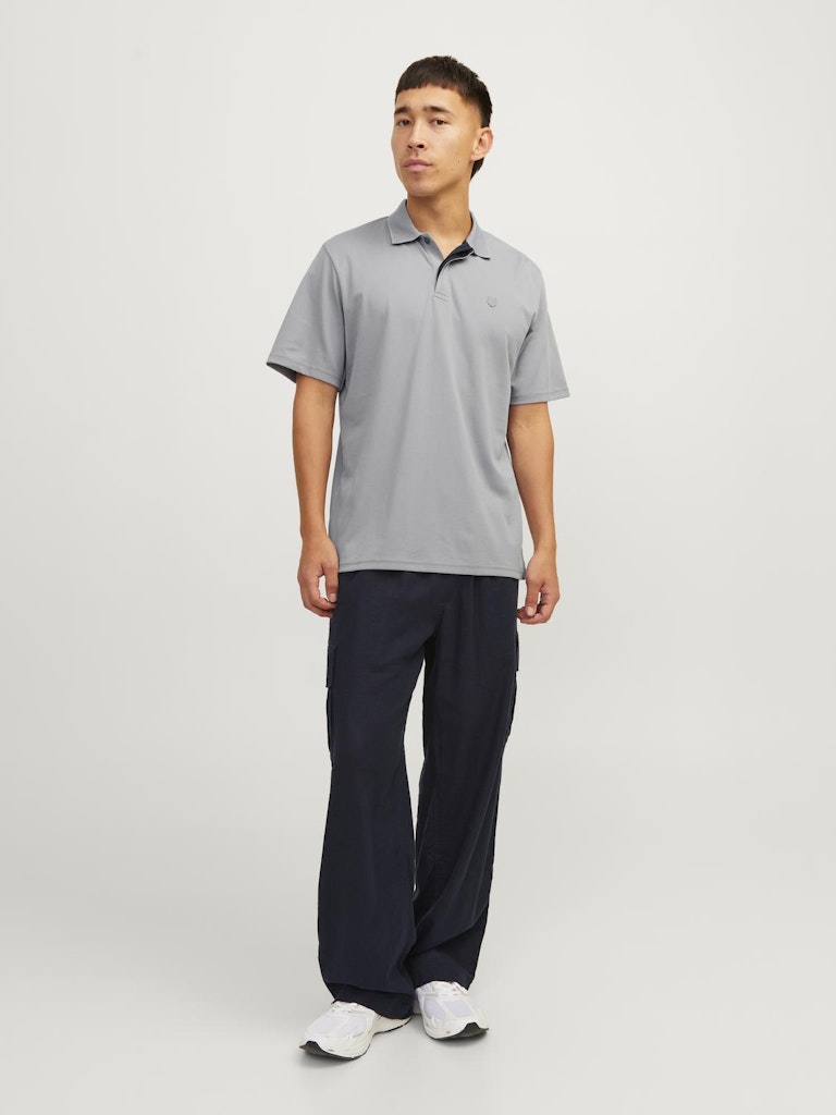 Rodney Short Sleeve Grey Polo Shirt-Full front view