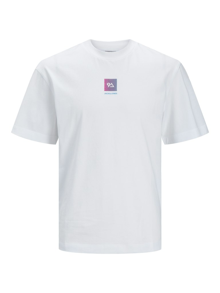 Men's Beech Logo Tee Short Sleeve Crew Neck-White-Front View